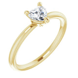 Heart White Sapphire Symbols Ring in Yellow Gold