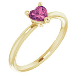 Heart Pink Tourmaline Symbols Ring in Gold