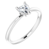 Heart White Sapphire Symbols Ring in White Gold