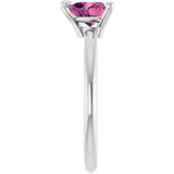 Heart Pink Tourmaline Solitaire Ring in Platinum