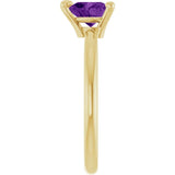 Heart Amethyst Solitaire Ring in Yellow Gold