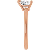 Heart White Sapphire Solitaire Ring in Rose Gold