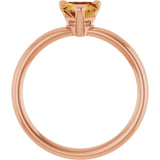 Heart Citrine Solitaire Ring in Rose Gold