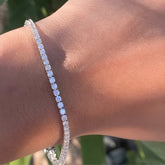 3.40Ct Natural Diamond Tennis Bracelet in 9K White Gold | Round Cut Diamond | FG-VS/SI Quality