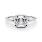 Bague de fiançailles solitaire sertie d'un diamant de laboratoire taille Asscher, couleur D, pureté VVS