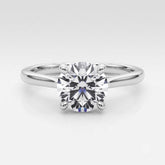 Engagement Ring For Women Natural Round Solitaire Diamond, G-H Color SI Clarity