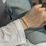 Bracelet de tennis serti de diamants illusion cultivés en laboratoire et monté sur argent sterling 925