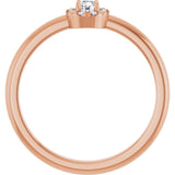 Round White Sapphire & Diamond Halo Ring in Gold and Platinum