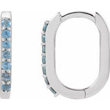London Blue Topaz Round Hoop Earrings in Gold and Platinum