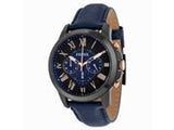 Fossil Grant FS5061 Men’s Chronograph Watch – Black & Blue Dial, Stainless-Steel Case