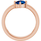 Oval Lab-Grown Blue Sapphire Solitaire Ring in Gold and Platinum