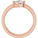Oval White Sapphire Solitaire Ring in Rose Gold