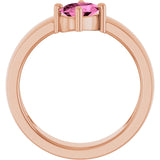 Oval Lab-Grown Pink Sapphire Solitaire Ring in Rose Gold