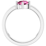 Oval Lab-Grown Pink Sapphire Solitaire Ring in White Gold