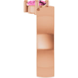 Oval Lab-Grown Pink Sapphire Solitaire Ring in Rose Gold