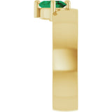 Oval Lab-Grown Emerald Solitaire Ring in Yellow Gold