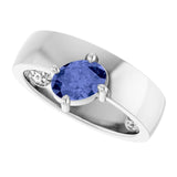 Oval Tanzanite Solitaire Ring in White Gold