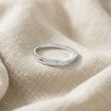 Lab Diamond Half Eternity Wave Ring 0.05ct in 925 Silver