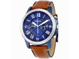 Fossil Grant Chronograph Herrenuhr mit blauem Zifferblatt