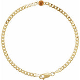 Round Natural Citrine Bezel-Set Solitaire Curb Link Bracelet In Gold & Platinum
