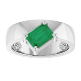 Emerald Lab-Grown Emerald Solitaire Ring in Platinum