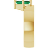 Emerald Lab-Grown Emerald Solitaire Ring in Yellow Gold