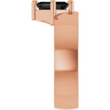 Emerald Black Onyx Solitaire Ring in Rose Gold
