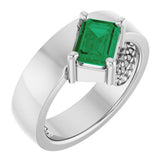 Emerald Lab-Grown Emerald Solitaire Ring in Platinum