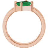 Emerald Lab-Grown Emerald Solitaire Ring in Rose Gold