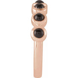 Round Black Onyx Cabochon Ring in Rose Gold