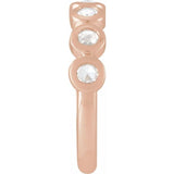 Round Lab-Grown Moissanite Cabochon Ring in Rose Gold