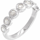 Round Lab-Grown Moissanite Cabochon Ring in Platinum