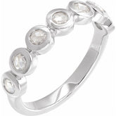 Round Lab-Grown Moissanite Cabochon Ring in Platinum
