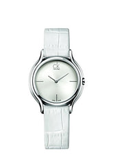 Calvin Klein Skirt Ladies Watch – Silver Dial, Brown Leather Strap
