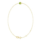 Round Natural Peridot Link Bracelet In Gold & Platinum