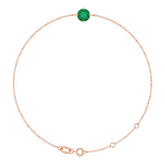 Round Lab-Grown Emerald Link Bracelet In Gold & Platinum