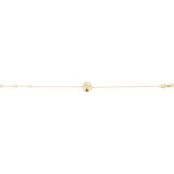 Round Natural Black Spinel Engravable Paw Print Bracelet In Gold & Platinum