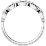 Straight Baguette Lab-Grown Moissanite Accented Ring in Platinum