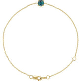 Round Lab-Grown Alexandrite Solitaire Link Bracelet In Gold & Platinum