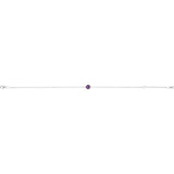 Round Natural Amethyst Solitaire Link Bracelet In Gold & Platinum
