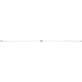 Round Natural White Sapphire Solitaire Link Bracelet In Silver
