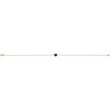 Round Natural Mozambique Garnet Solitaire Link Bracelet In Gold & Platinum