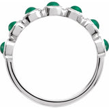 Round Emerald Cabochon Ring in Platinum