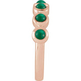 Round Emerald Cabochon Ring in Rose Gold