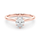 Bague de fiançailles solitaire avec diamant ovale de laboratoire IGI, serti 6 griffes, pureté VVS, couleur D