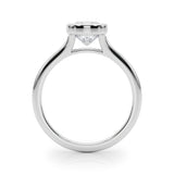 IGI Lab-Grown Cushion Diamond Bezel Set Solitaire Engagement Ring, D Color VVS Clarity