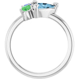 Trillion Sky Blue Topaz Cluster Ring in Gold and Platinum | 7x7x7mm
