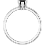 Heart Black Onyx Accented Ring with Diamond Accents in Platinum