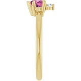 Heart Pink Tourmaline & Diamond Accented Ring in Gold and Platinum