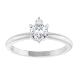 Heart White Sapphire Accented Ring with Diamond Accents in Platinum